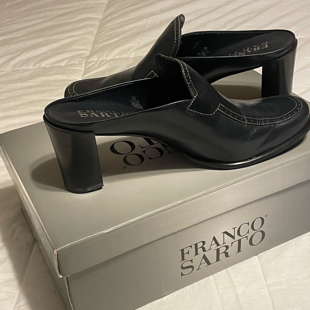 Franco Sarto L-Nova Black & Cream Size 9 wore once very new with original box!